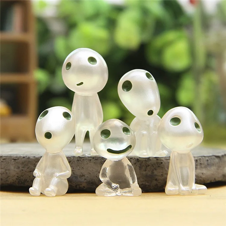 ZL85600 5Pcs Luminous Tree Elves Doll Ornament Micro Landscape Toy Doll Gift