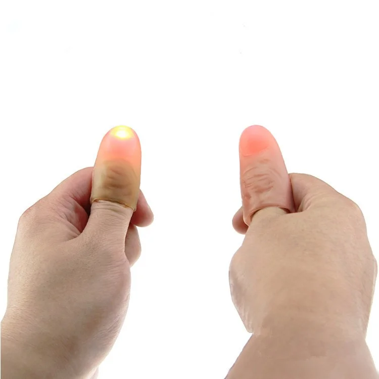 1 Pair Magic Light up Finger Magic Trick LED Finger Lamps - Red
