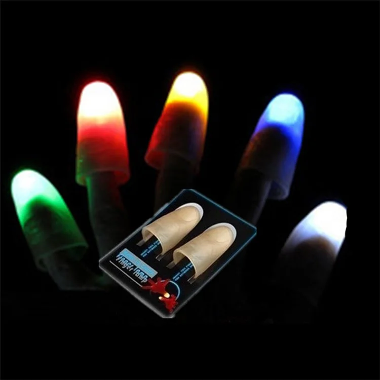 1 Pair Magic Light up Finger Magic Trick LED Finger Lamps - Red