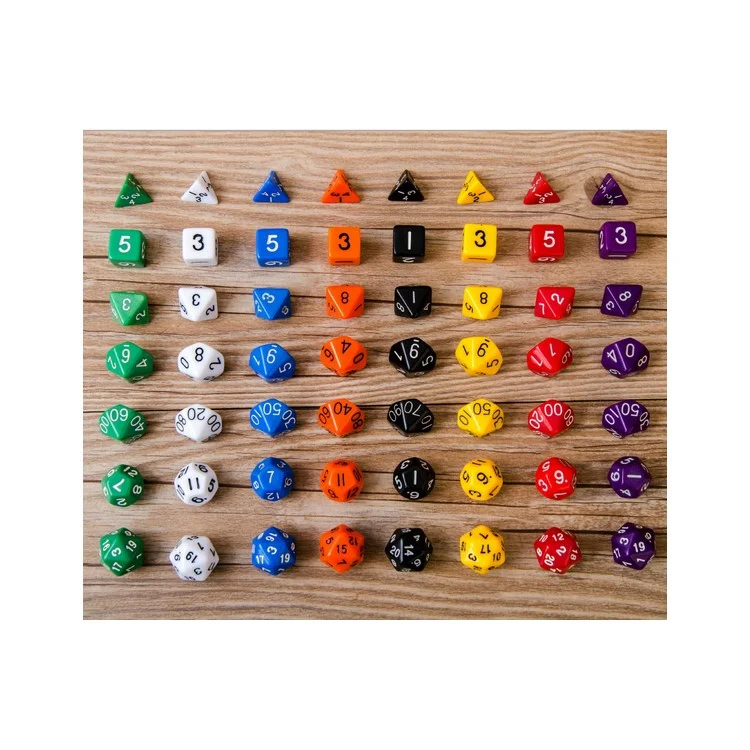7Pcs/Set Polyhedral Gaming Dice Set of D4 D6 D8 D10 D12 D20