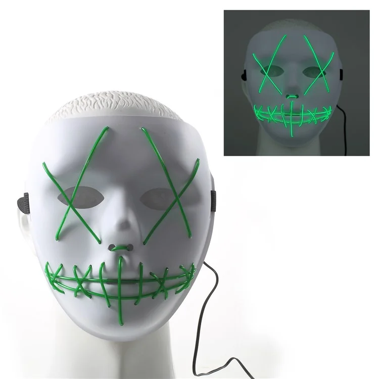 EL Wire Light up Mask Halloween Cosplay LED Costume Mask