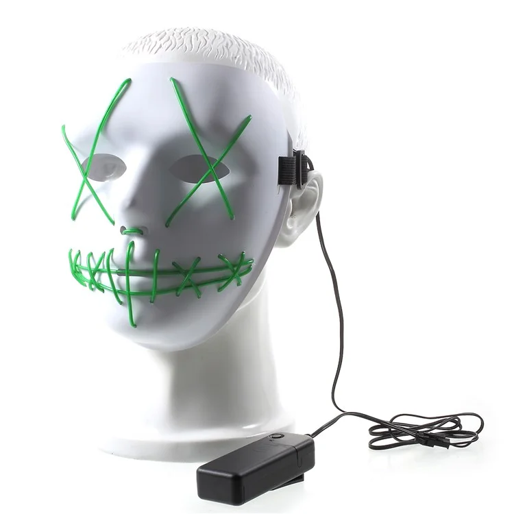 EL Wire Light up Mask Halloween Cosplay LED Costume Mask