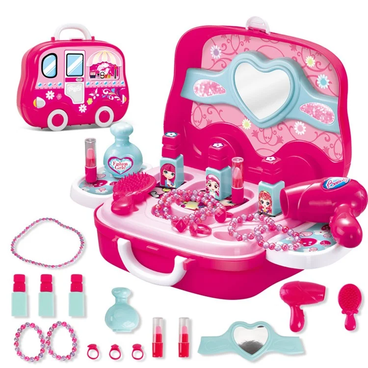 18PCS Children's Simulation Play House Portable Suitcase Set Cosmetic Case