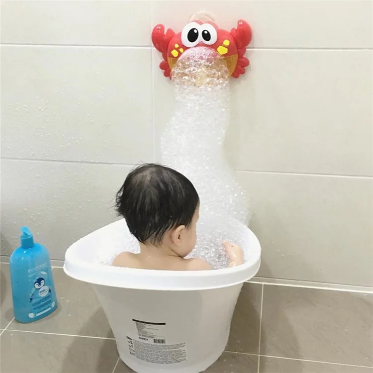 Cute Crab Pattern Automatic Baby Shower Bubble Machine Blower Maker