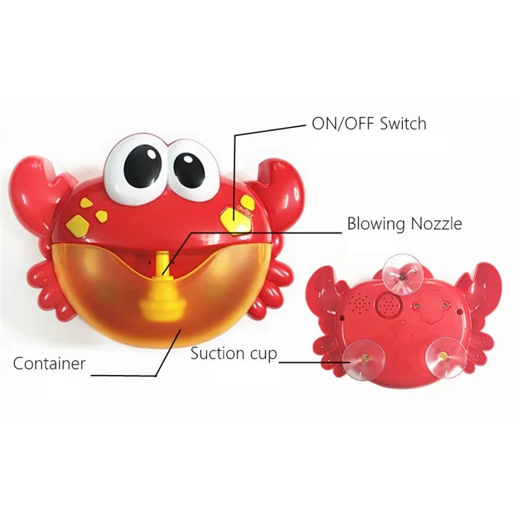 Cute Crab Pattern Automatic Baby Shower Bubble Machine Blower Maker