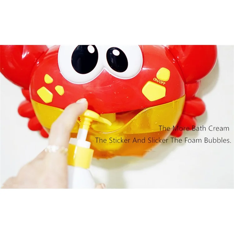 Cute Crab Pattern Automatic Baby Shower Bubble Machine Blower Maker
