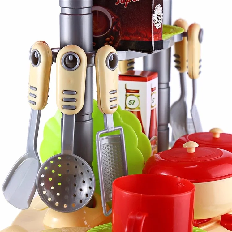 Kids Kitchen Cookware Toys Set Children Pretend Play Cooking Toys (CE/FCC Certification) - Red