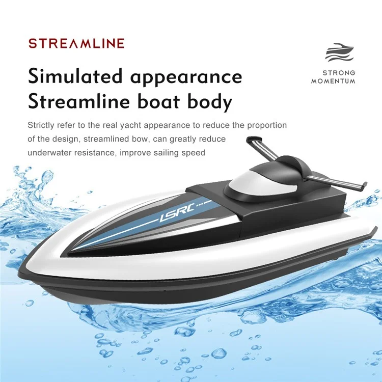 LSRC Children Remote Control Boat Dual Motors Simulated RC Speedboat Model - Red