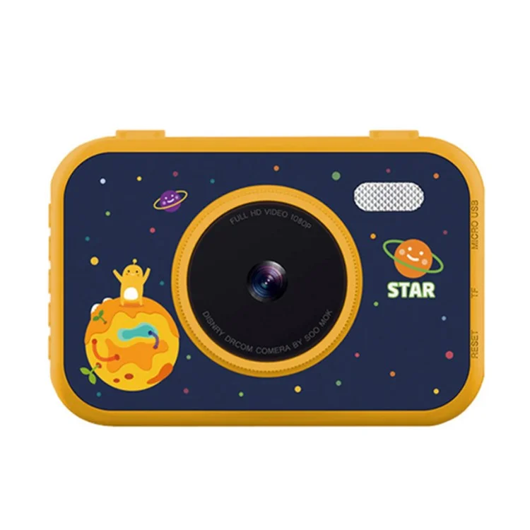 Giocattolo Fotografica Per Bambini a Grande Schermo HD da 4 mp da 3,5 Pollici Con Regalo di Compleanno a Doppia Lente - Giallo/blu