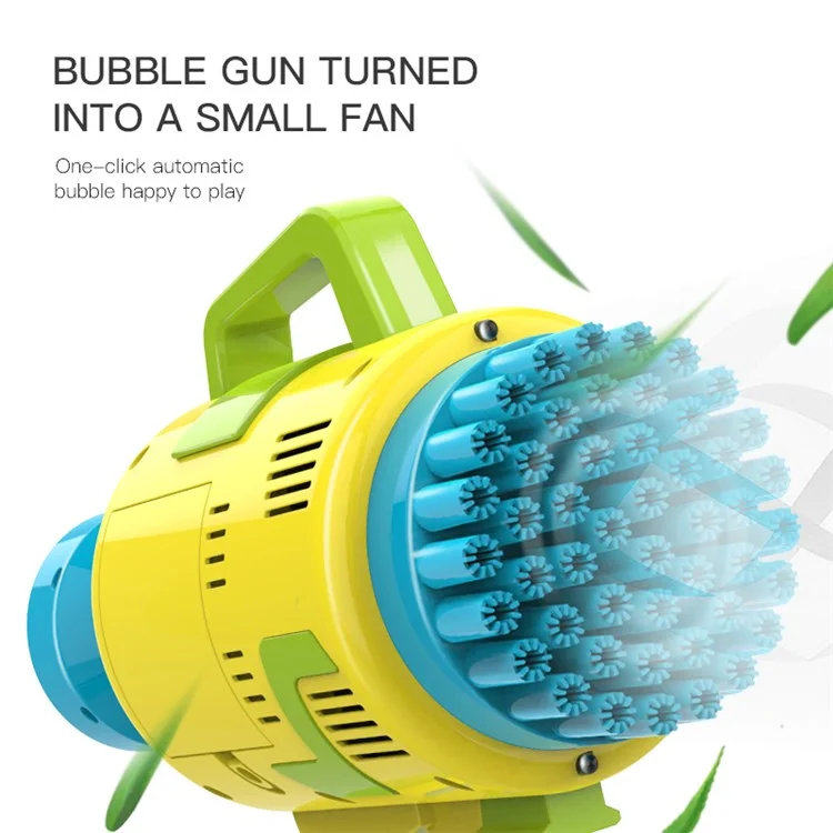 Máquina de Bolhas Gatling KB88A para Crianças, Portátil e Semiautomática, com 48 Furos, Brinquedo para Uso Externo - Rosa