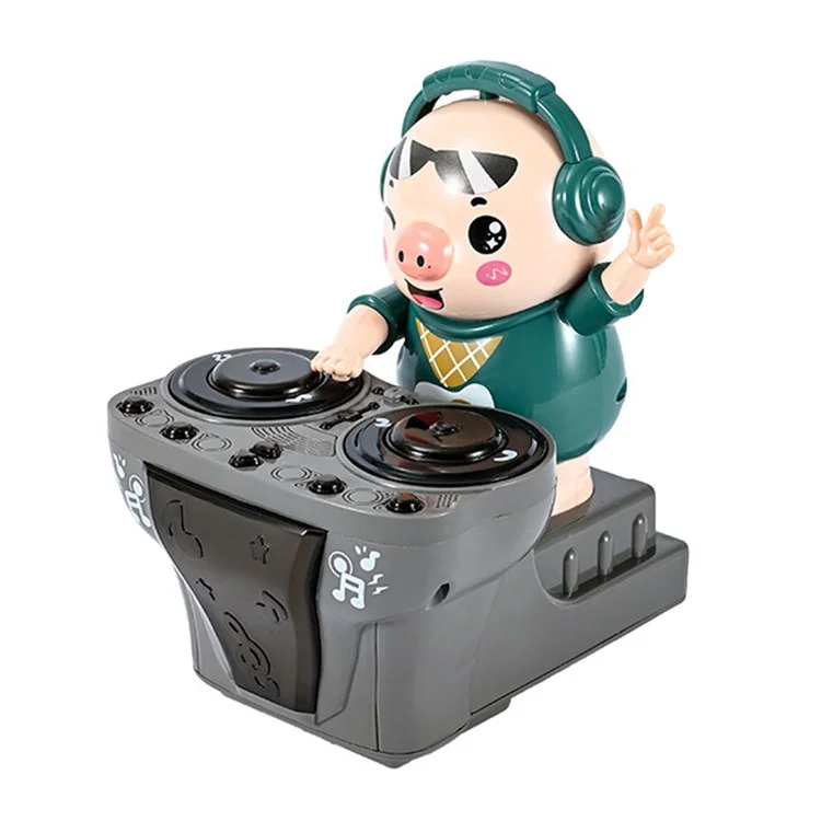 DJ Dancing Musical Hip Hop Pig Electric DJ Pig Toys Enfants Colorful Lights Creative Toys (batterie Non Incluse)