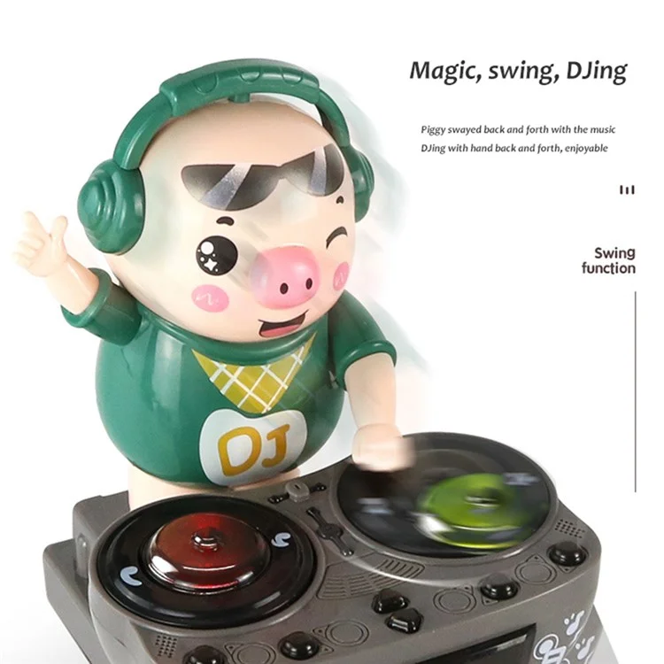 DJ Dancing Musical Hip Hop Pig Electric DJ Pig Toys Children Luces Coloridas Juguetes Creativos (batería no Incluida)