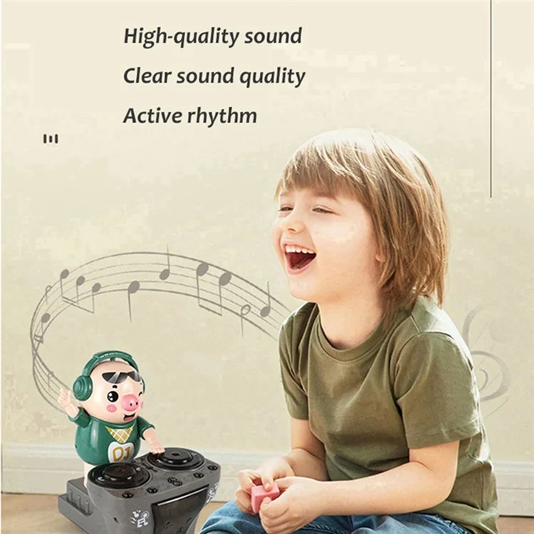 DJ Dancing Musical Hip Hop Pig Electric DJ Pig Toys Enfants Colorful Lights Creative Toys (batterie Non Incluse)