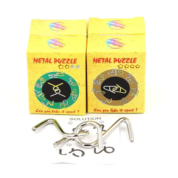 32pcs / Set Nickel Plattierte Stahldraht Entsperren Spielzeughirn Teaser IQ Training Puzzle Lock Kinder Intelligenz Spielzeug