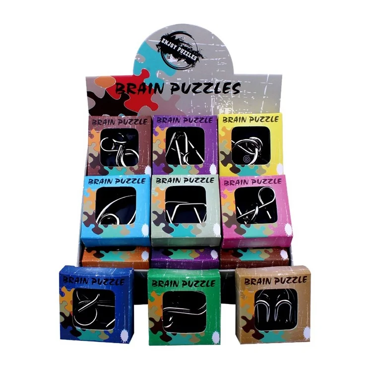 24pcs / Réglez le Jouet en Acier Plaqué de Nickel Jouet Cerveau Teaser Casse-puzzle Verrouillage Des Enfants Adultes Jouet