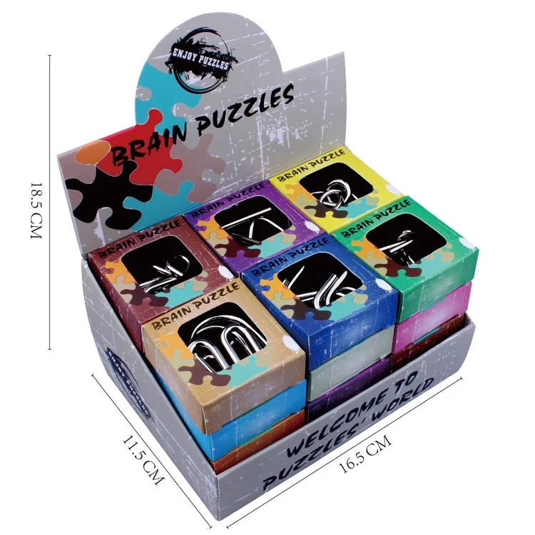 24pcs / Réglez le Jouet en Acier Plaqué de Nickel Jouet Cerveau Teaser Casse-puzzle Verrouillage Des Enfants Adultes Jouet