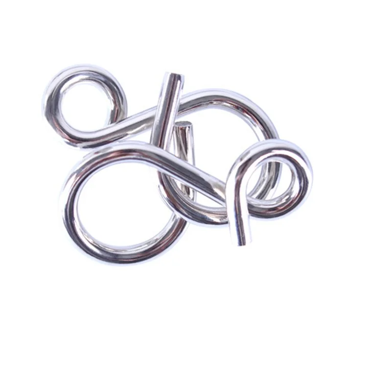 WISDOM WHEEL 8Pcs / Set Iron Wire Puzzle Intelligent Lock Brain Teaser Development Children Adult Toy - Orange