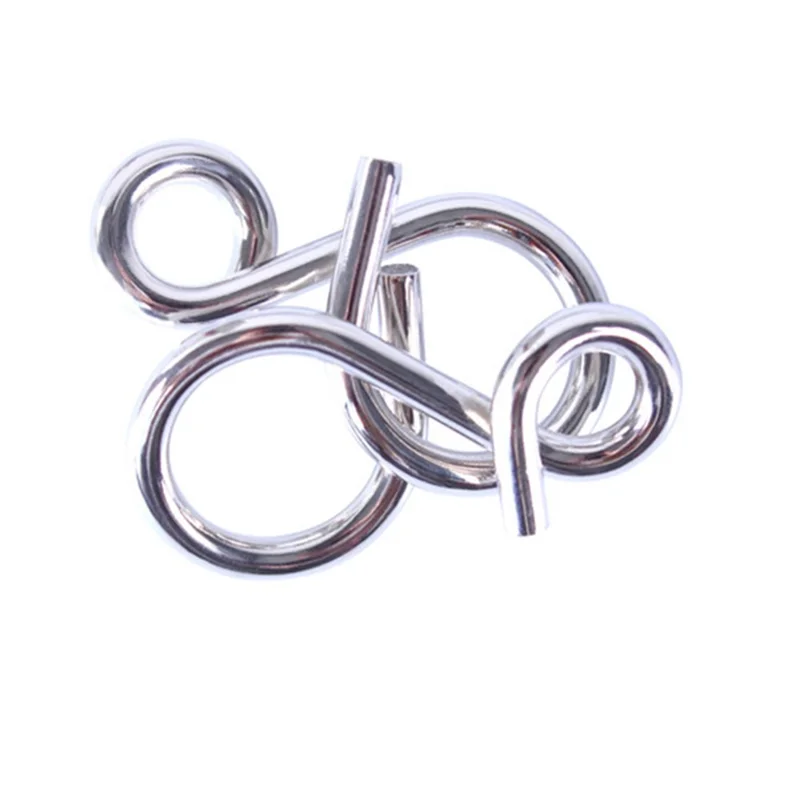 WISDOM WHEEL 8Pcs / Set Iron Wire Puzzle Intelligent Lock Brain Teaser Development Children Adult Toy - Blue