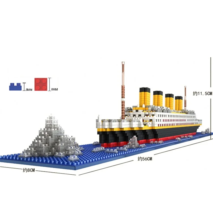 Titanic Building Block Kit Titanic Ship Model DIY Micro Mini Blocks for Kids Educational Toy