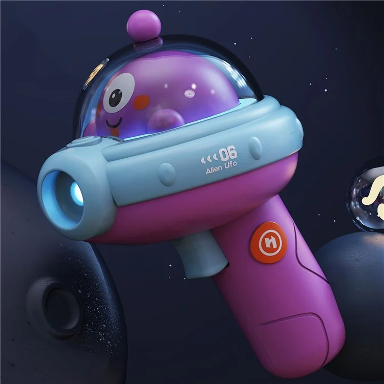 Cartoon Astronaut Space Gun Toy in Plastica Proietta Pistol Kids Game Toy - 06-alien e Piattino Volante