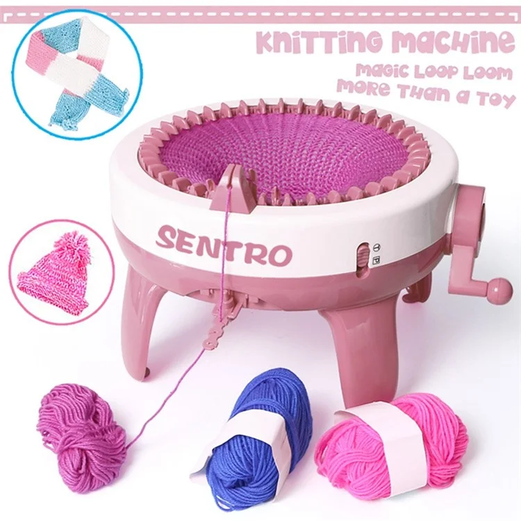 40 Needles Handmade Knitting Machine Round Weaving Loom  DIY Scarf Hat Sock Glove Kids Toy - Light Pink