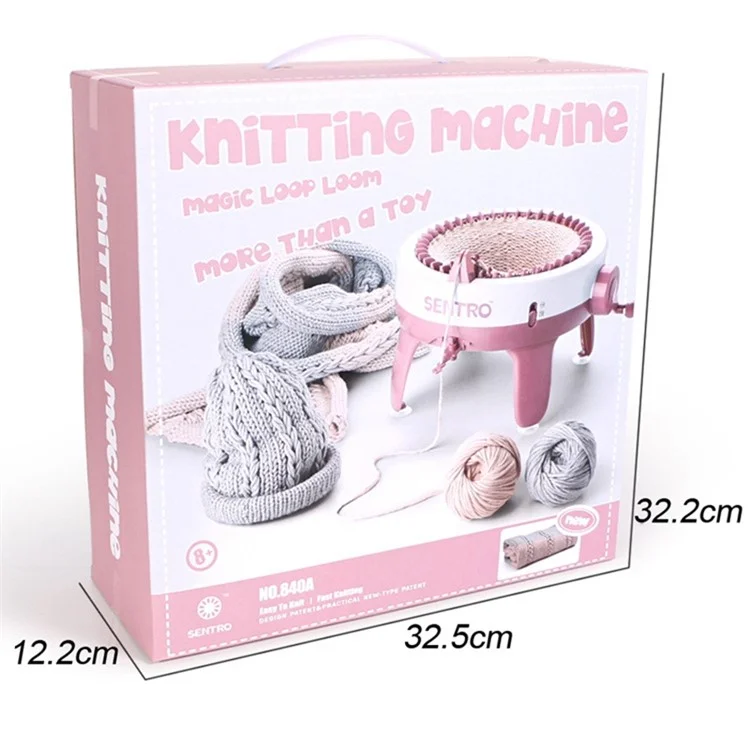 40 Needles Handmade Knitting Machine Round Weaving Loom  DIY Scarf Hat Sock Glove Kids Toy - Light Pink