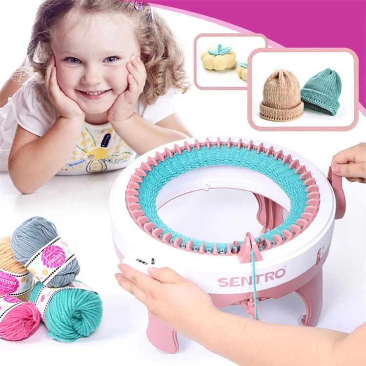 Máquina de Tricô de 48 Agulhas para Adultos / Crianças DIY Tricô Cachecol Chapéu Smart Weave Máquinas de Tricô Circulares
