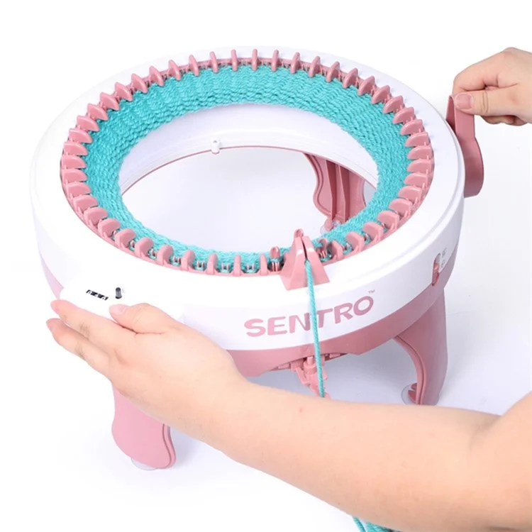Máquina de Tricô de 48 Agulhas para Adultos / Crianças DIY Tricô Cachecol Chapéu Smart Weave Máquinas de Tricô Circulares