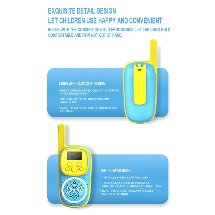 Bulk Purchasing D21 Cartoon Kids Walkie Talkies Parent-Child Interaction Wireless Handheld Interphone - Blue
