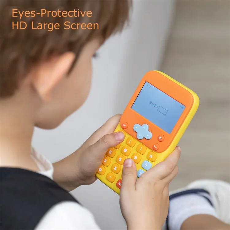 KOOOL K45 II Calculadora Matemática para Crianças com Desenhos Animados, Máquina de Aprendizagem, Bloco de Exercícios de Matemática Miniatura para Alunos do Ensino Fundamental / Médio - Cinza / Amarelo