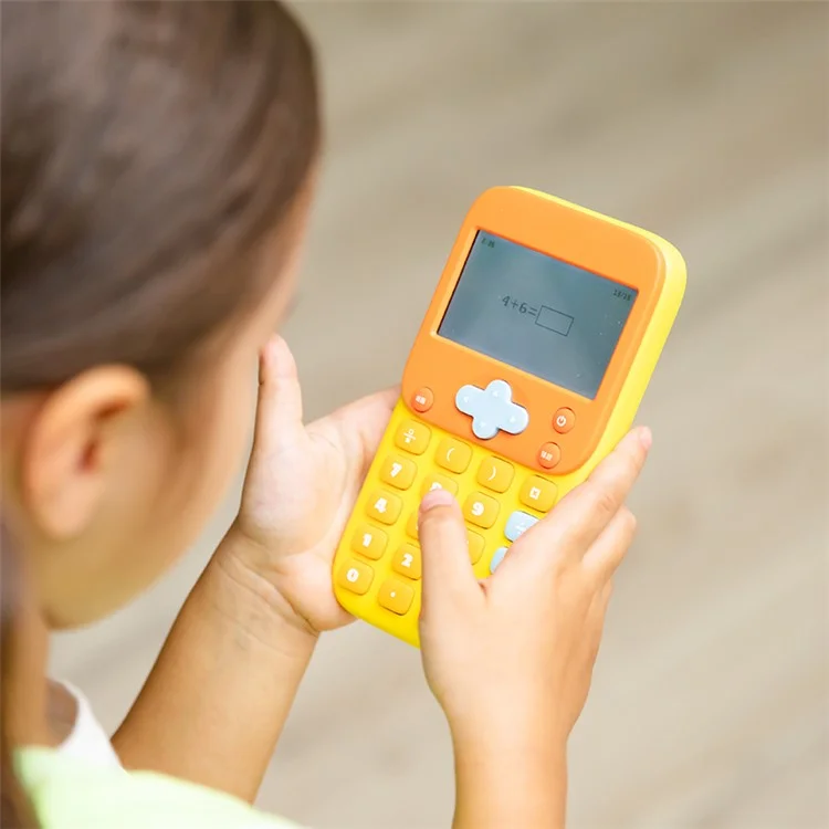 KOOOL K45 II Calculadora Matemática para Crianças com Desenhos Animados, Máquina de Aprendizagem, Bloco de Exercícios de Matemática Miniatura para Alunos do Ensino Fundamental / Médio - Cinza / Amarelo
