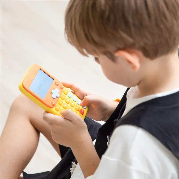 KOOOL K45 II Calculadora Matemática para Crianças com Desenhos Animados, Máquina de Aprendizagem, Bloco de Exercícios de Matemática Miniatura para Alunos do Ensino Fundamental / Médio - Cinza / Amarelo