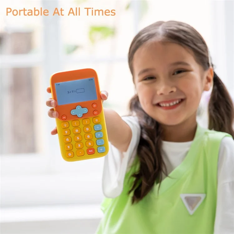 KOOOL K45 II Calculadora Matemática para Crianças com Desenhos Animados, Máquina de Aprendizagem, Bloco de Exercícios de Matemática Miniatura para Alunos do Ensino Fundamental / Médio - Cinza / Amarelo