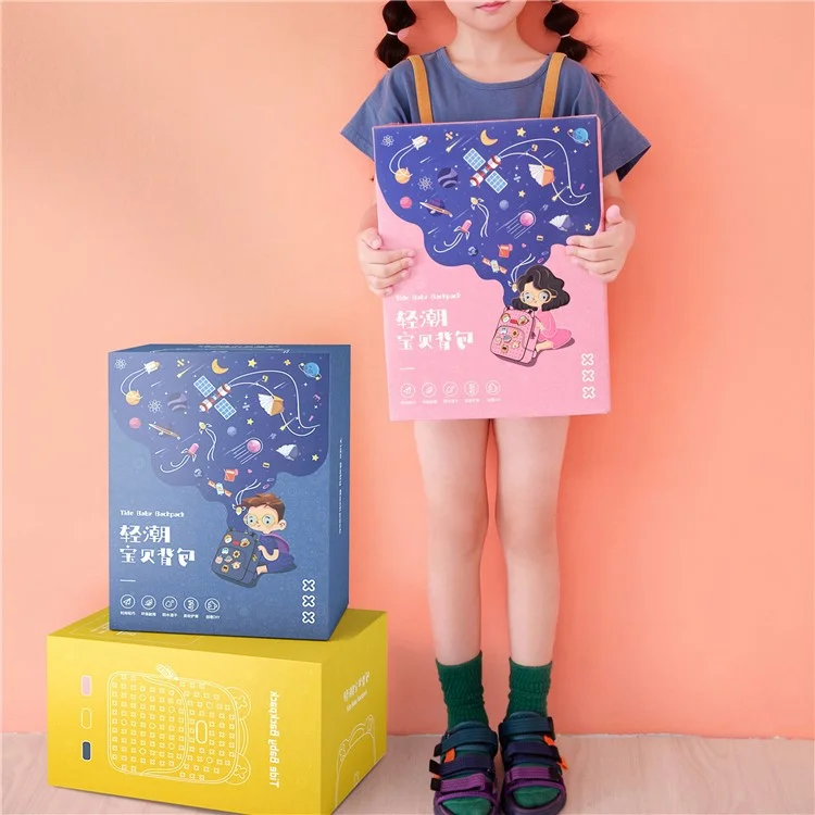 KOOOL K16 Cartoon Cool Boys Girls Backpack EVA+PVC Kids School Bag with DIY Pattern Patch  - Pink