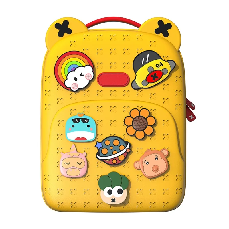 KOOOL K16 Cartoon Cool Boys Girls Backpack EVA+PVC Kids School Bag with DIY Pattern Patch  - Yellow