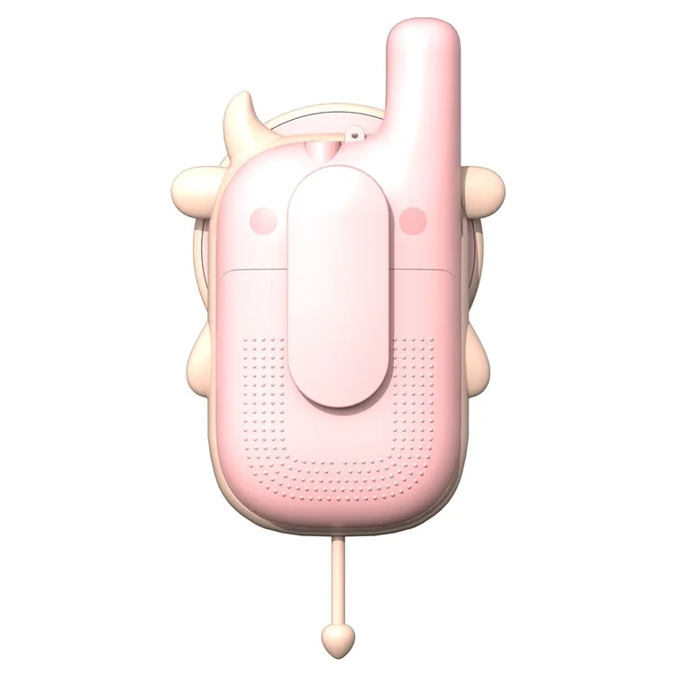KOOOL K2 2pcs Kids Children Walkie Talkie Cartoon 3KMs Range Walkie Talkie Flashlight with Lanyard for Outdoor Camping (Battery Not Included) - Rosa