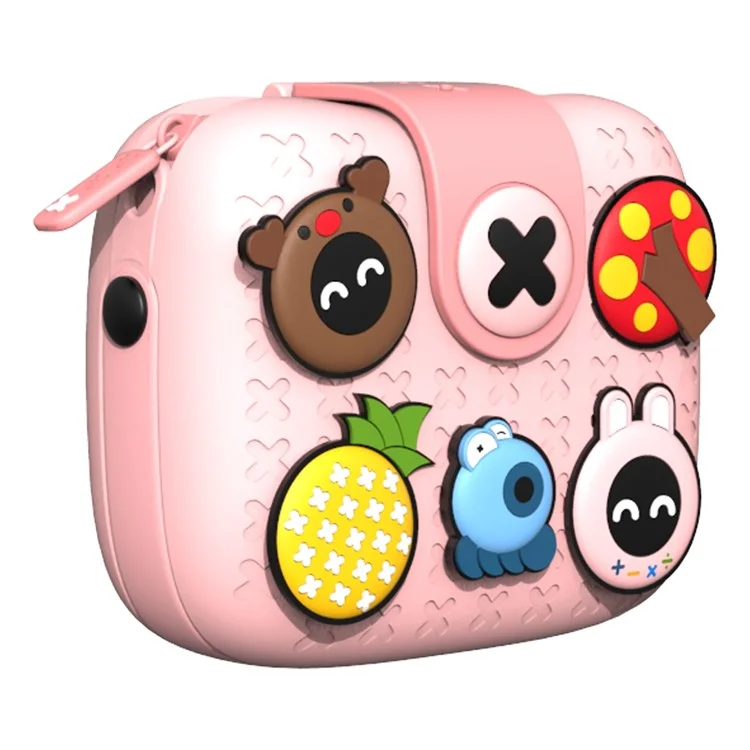 KOOOL K11 Bolso de mano infantil de dibujos animados EVA+PVC Bolso de hombro cruzado con parche de patrón DIY - Rosa 
