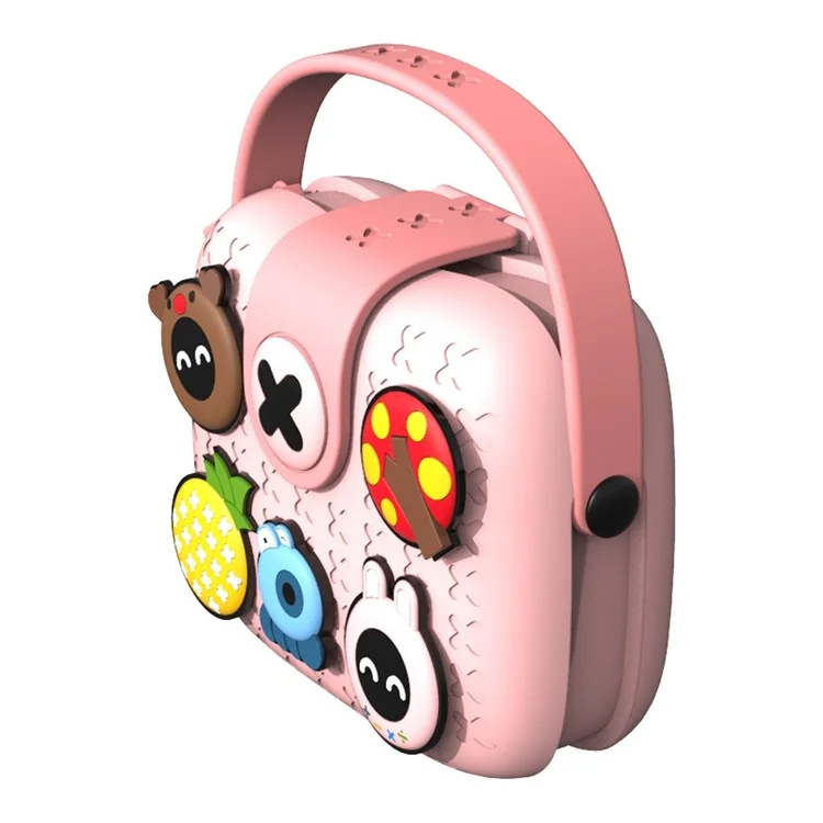 KOOOL K11 Bolso de mano infantil de dibujos animados EVA+PVC Bolso de hombro cruzado con parche de patrón DIY - Rosa 