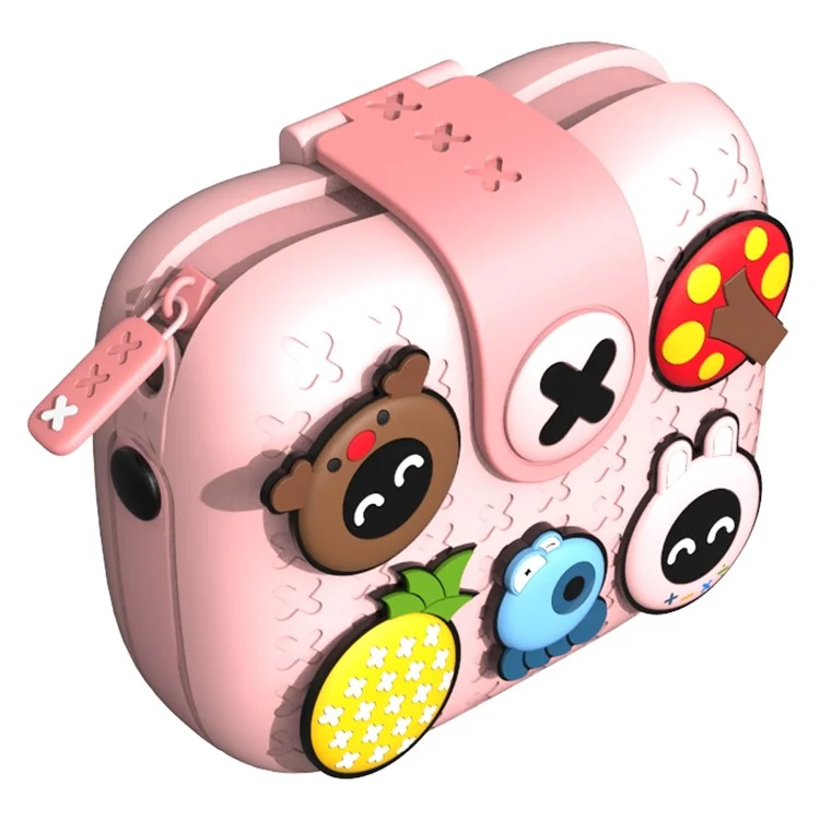KOOOL K11 Bolso de mano infantil de dibujos animados EVA+PVC Bolso de hombro cruzado con parche de patrón DIY - Rosa 