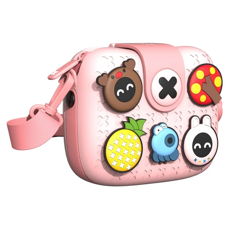 KOOOL K11 Bolso de mano infantil de dibujos animados EVA+PVC Bolso de hombro cruzado con parche de patrón DIY - Rosa 