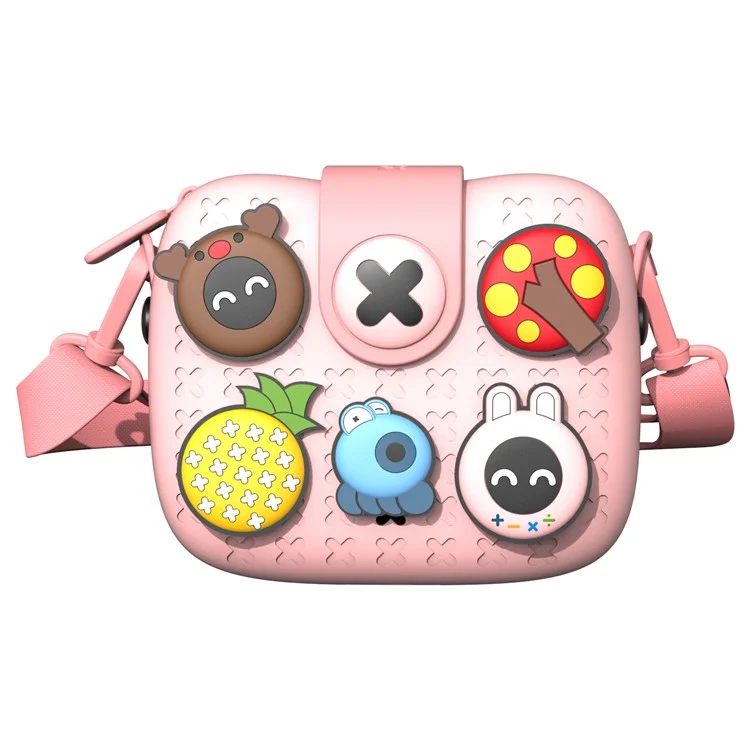 KOOOL K11 Bolso de mano infantil de dibujos animados EVA+PVC Bolso de hombro cruzado con parche de patrón DIY - Rosa 