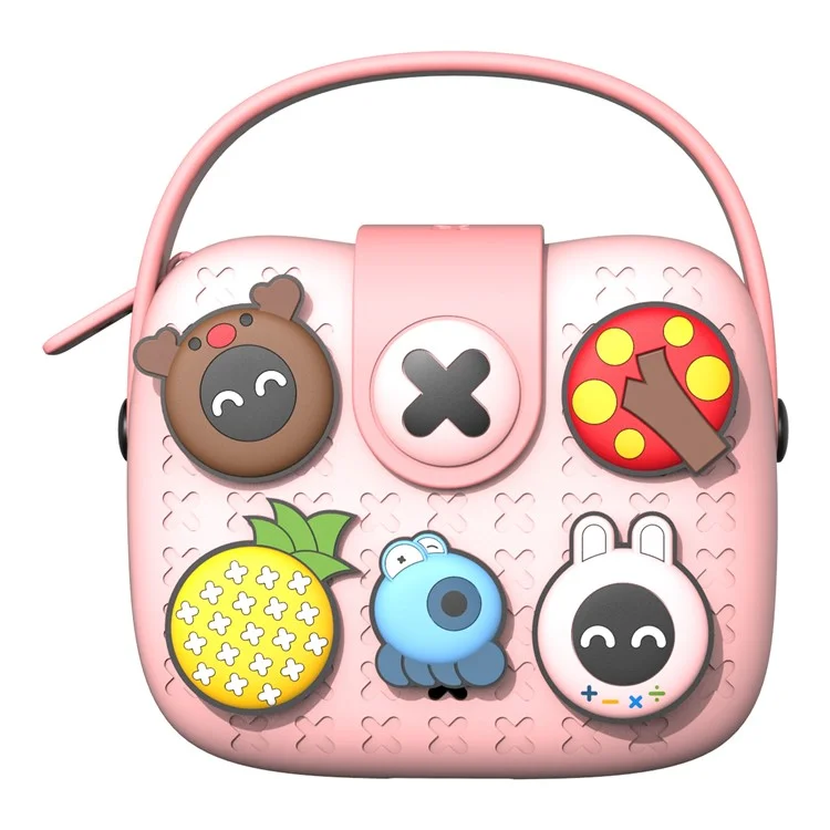 KOOOL K11 Bolso de mano infantil de dibujos animados EVA+PVC Bolso de hombro cruzado con parche de patrón DIY - Rosa 