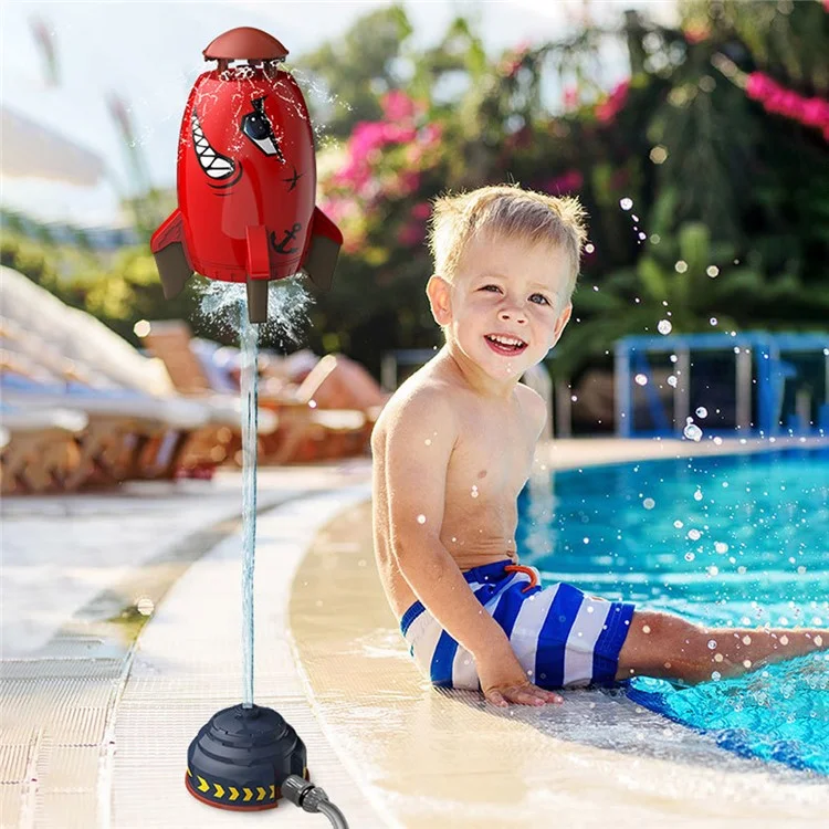 Lançador de foguetes de água FANDILE Sprinkler para crianças, bebês, brincadeiras ao ar livre - Vermelho