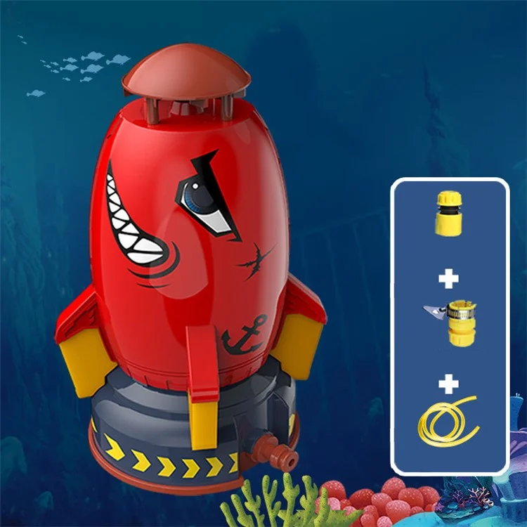 Lançador de foguetes de água FANDILE Sprinkler para crianças, bebês, brincadeiras ao ar livre - Vermelho