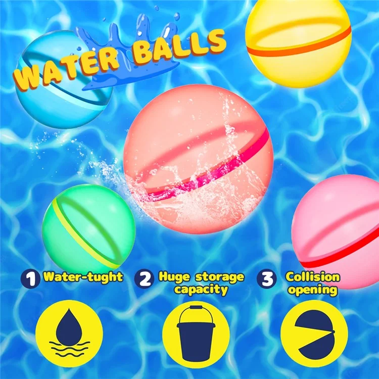 Bulk Purchasing 6Pcs / Set 7cm Reusable Water Balloons Balls Pool Silicone Water Fighting Toy (CE Certified)