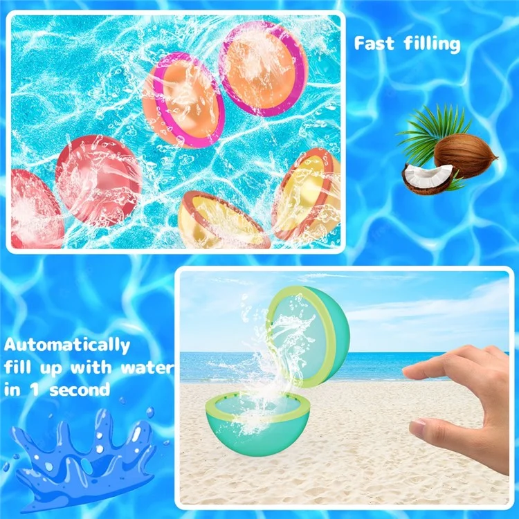 Bulk Purchasing 6Pcs / Set 7cm Reusable Water Balloons Balls Pool Silicone Water Fighting Toy (CE Certified)