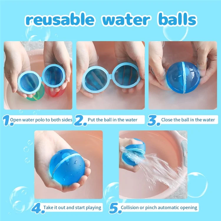 Bulk Purchasing 6Pcs / Set 7cm Reusable Water Balloons Balls Pool Silicone Water Fighting Toy (CE Certified)