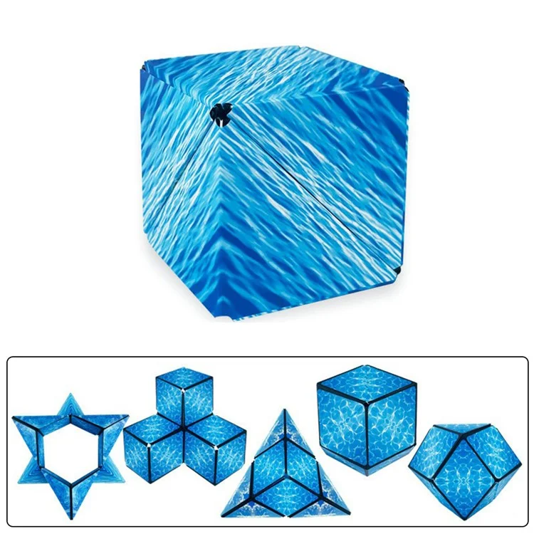 B2001 6x6x6cm 3D Magnetic Cube Changeable Magic Cube Puzzle Toy for Children - Ocean Blue
