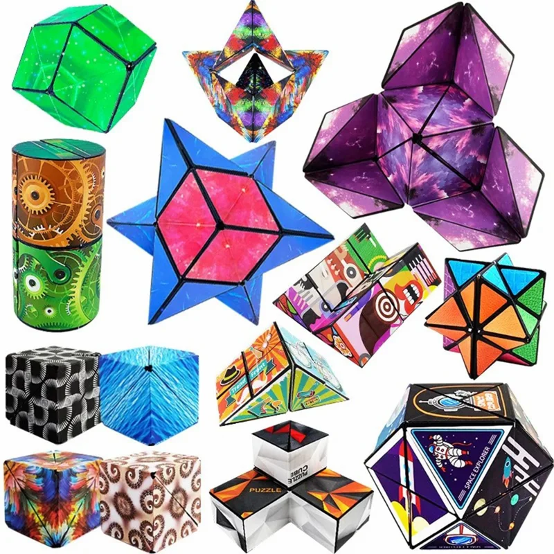 B2001 6x6x6cm 3D Magnetic Cube Changeable Magic Cube Puzzle Toy for Children - Purple