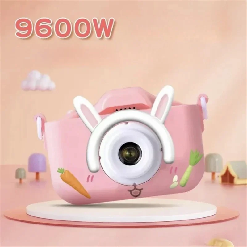 P8 Rabbit-Shaped 2.0-Inch Dual Lens Camera Video Recorder Toy for Kids - Blue